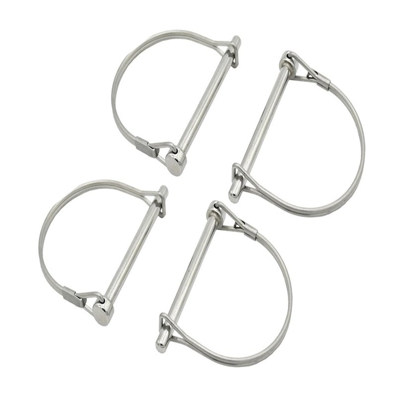Truleego Trailer Coupler Pin 1/4"x4", 4 Pack Zinc-Plated Safety Locking Pin, Rust Resistant Quick Connect Hitch Pin for Utility Trailers, Boat, Cargo Hitch, Lawn Tractors, Farm and Garden Equipment (D-Shaped) - Image 4